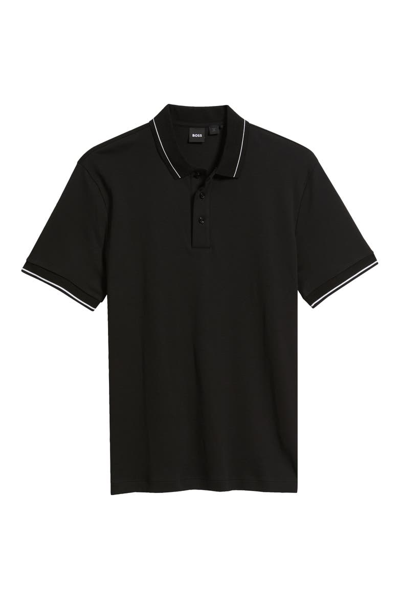 Parlay Tipped Cotton Polo, Alternate, color, BLACK
