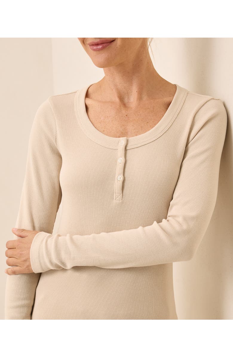 Pact Dream Rib Slim Henley, Alternate, color, Sandshell