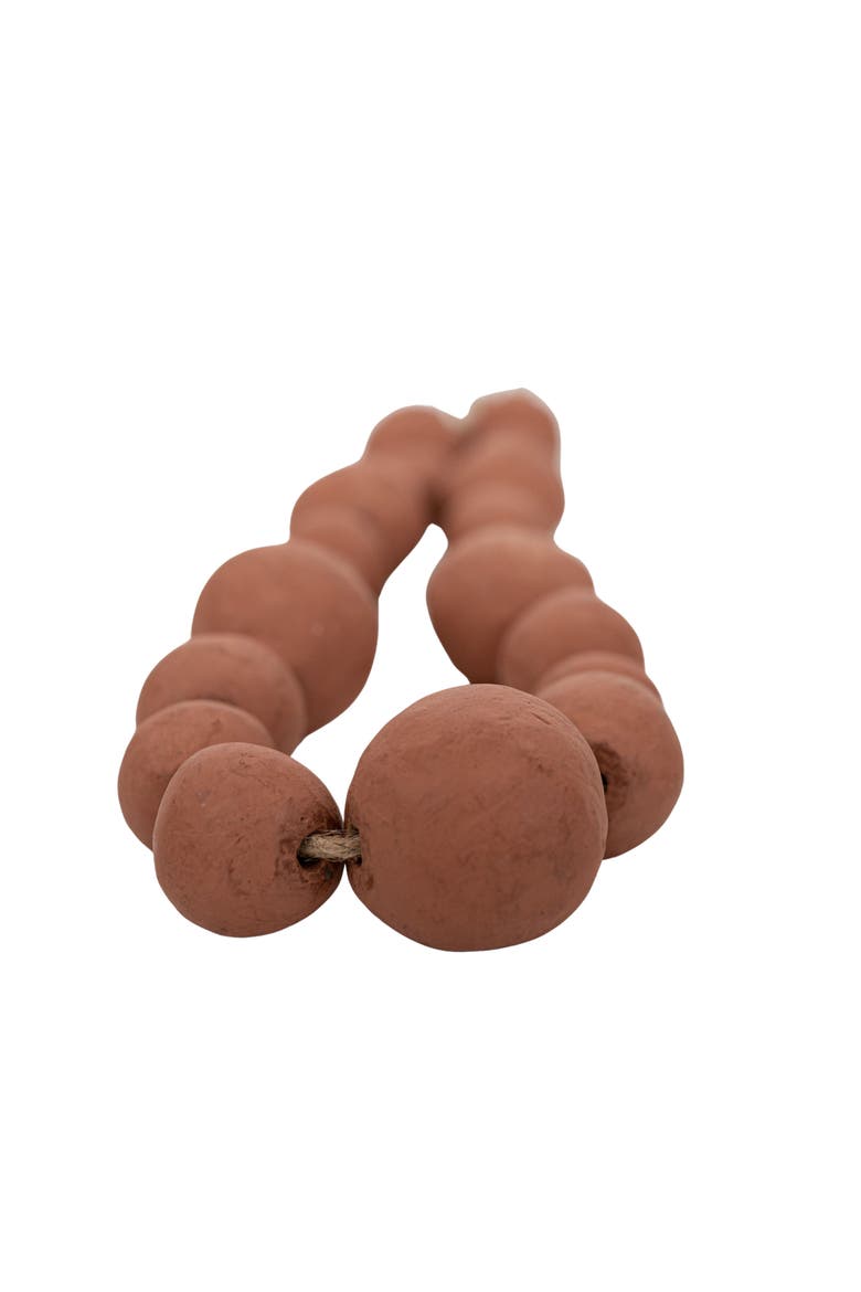 Bead Garland Terracotta & Jute, Alternate, color, Orange