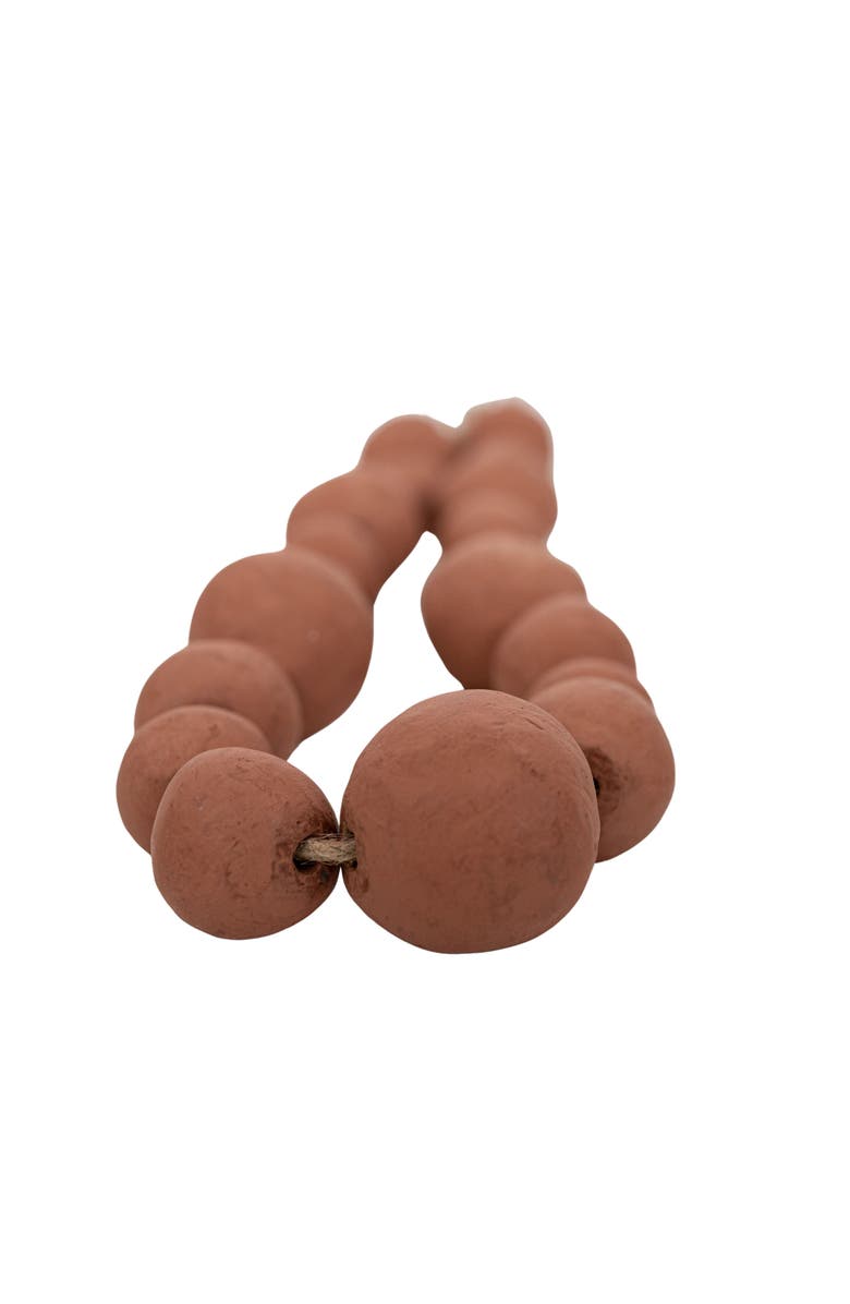 Foreside Home and Garden Bead Garland Terracotta & Jute, Alternate, color, Orange