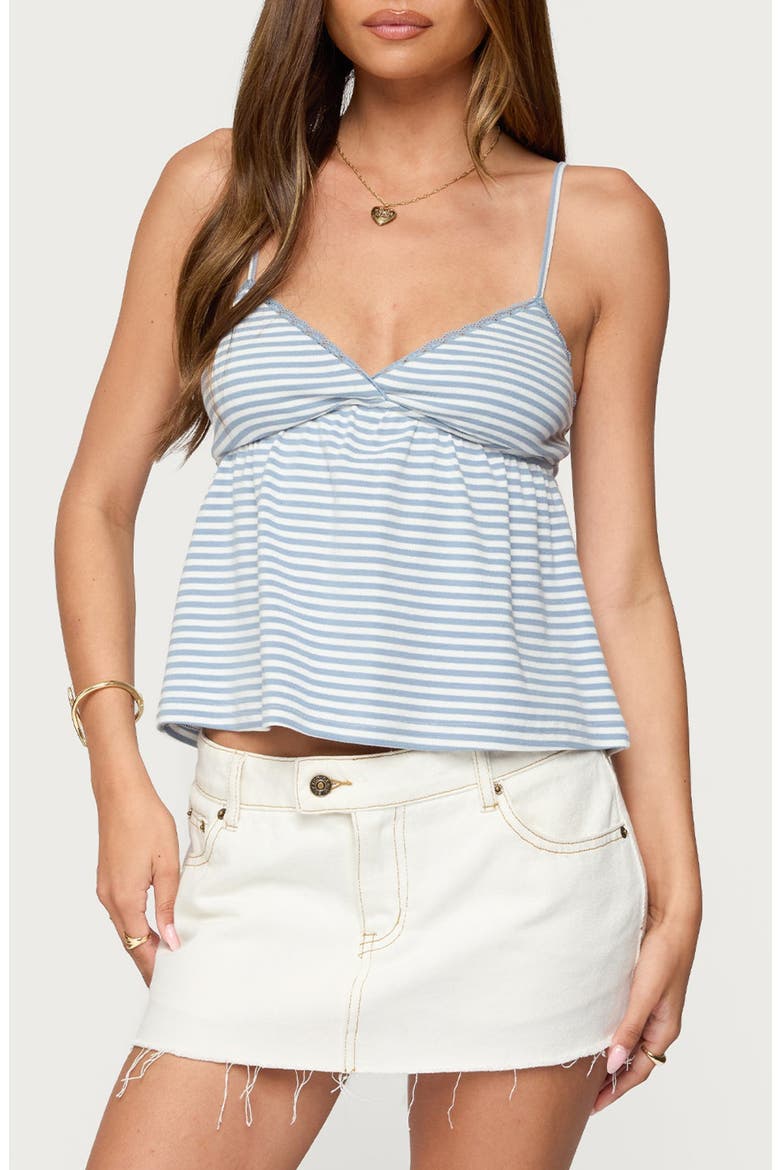 Orietta Stripe Babydoll Camisole, Main, color, LIGHT-BLUE