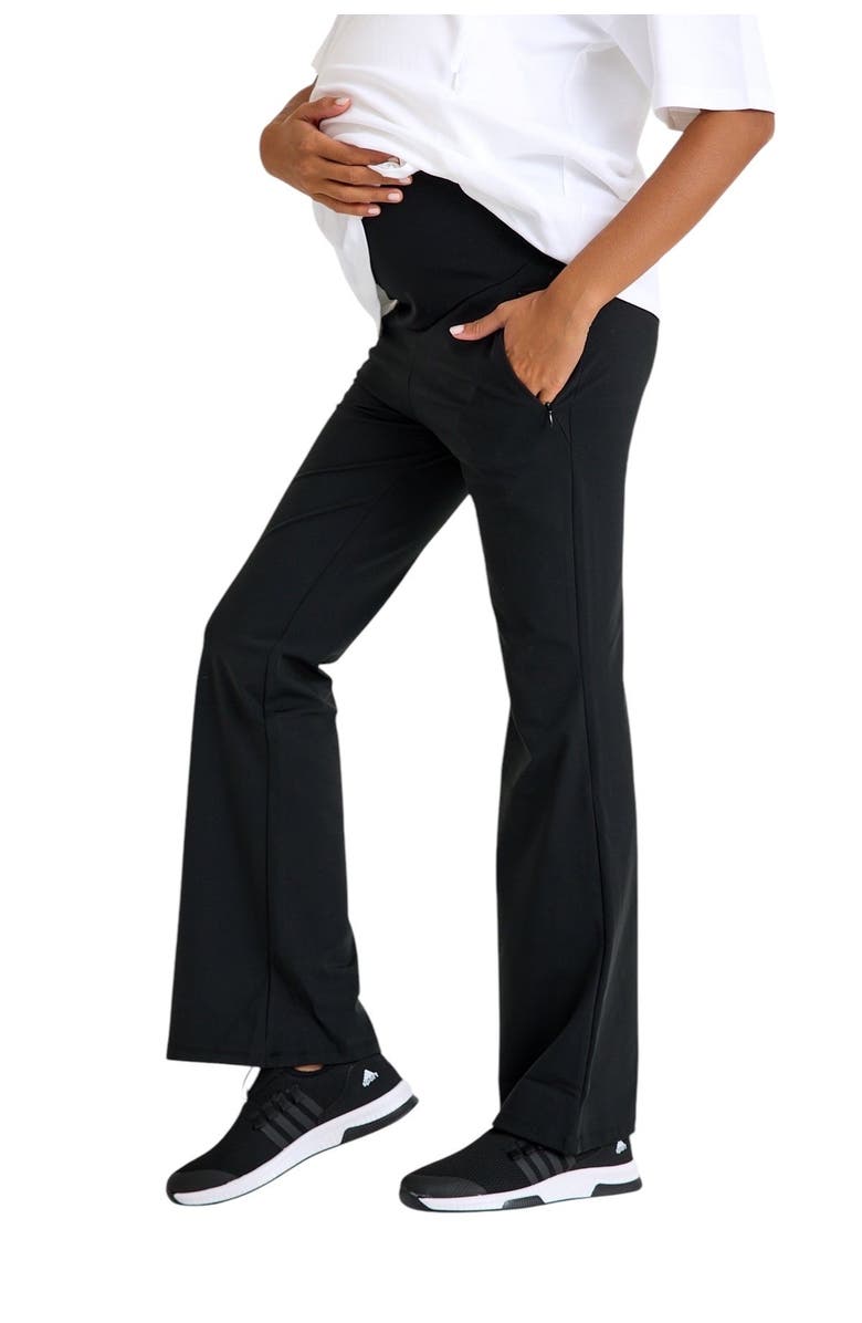 Accouchée Ultimate Comfort Warm Flare Pants, Main, color, Black