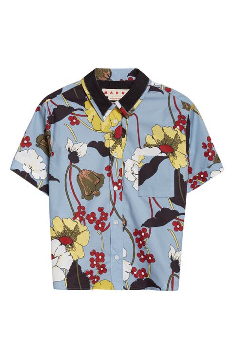 Floral Short Sleeve Button-Up Shirt