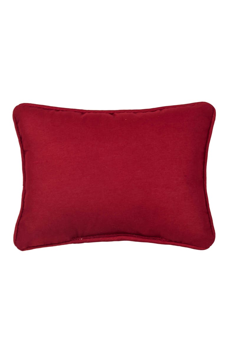 Embroidered Holly Berry Joy Mistletoe Christmas Throw Pillow 9" x 6 5", Alternate, color, Green