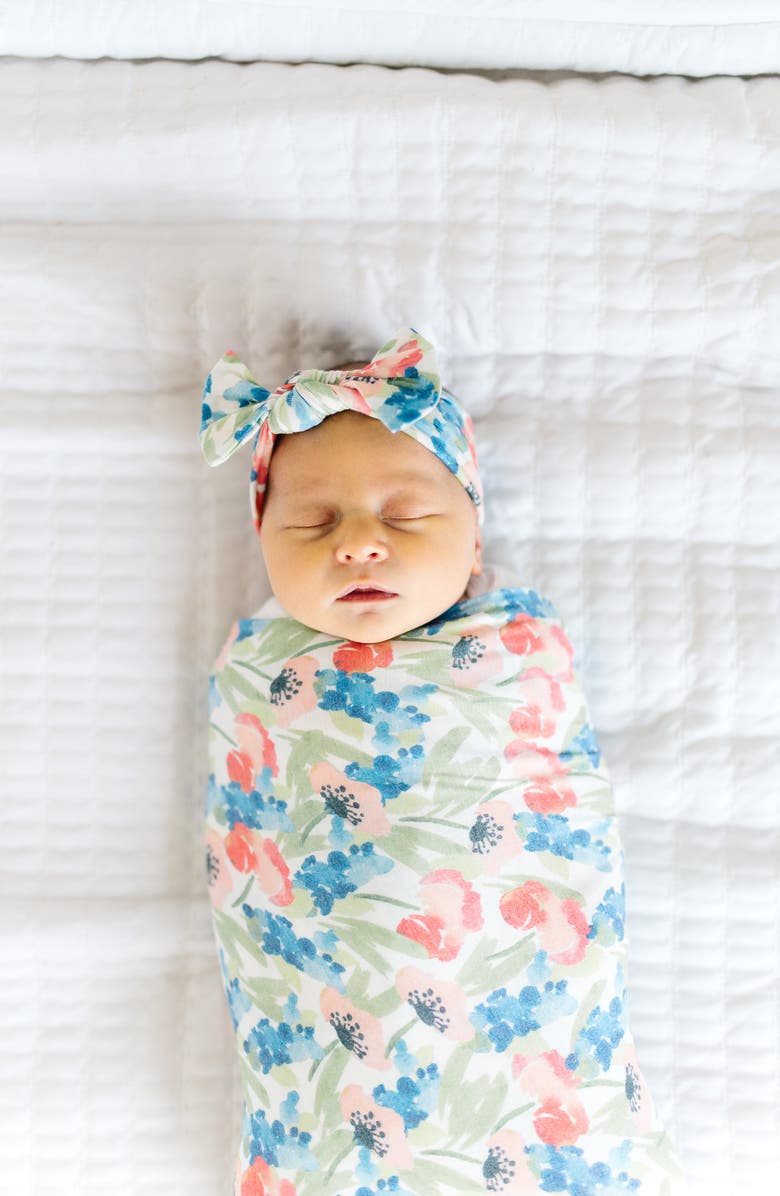 Copper Pearl Print Swaddle Blanket, Alternate, color, Wren