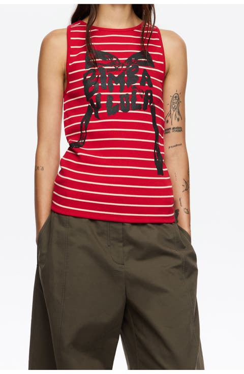 Logo Tie Sleeveless Top