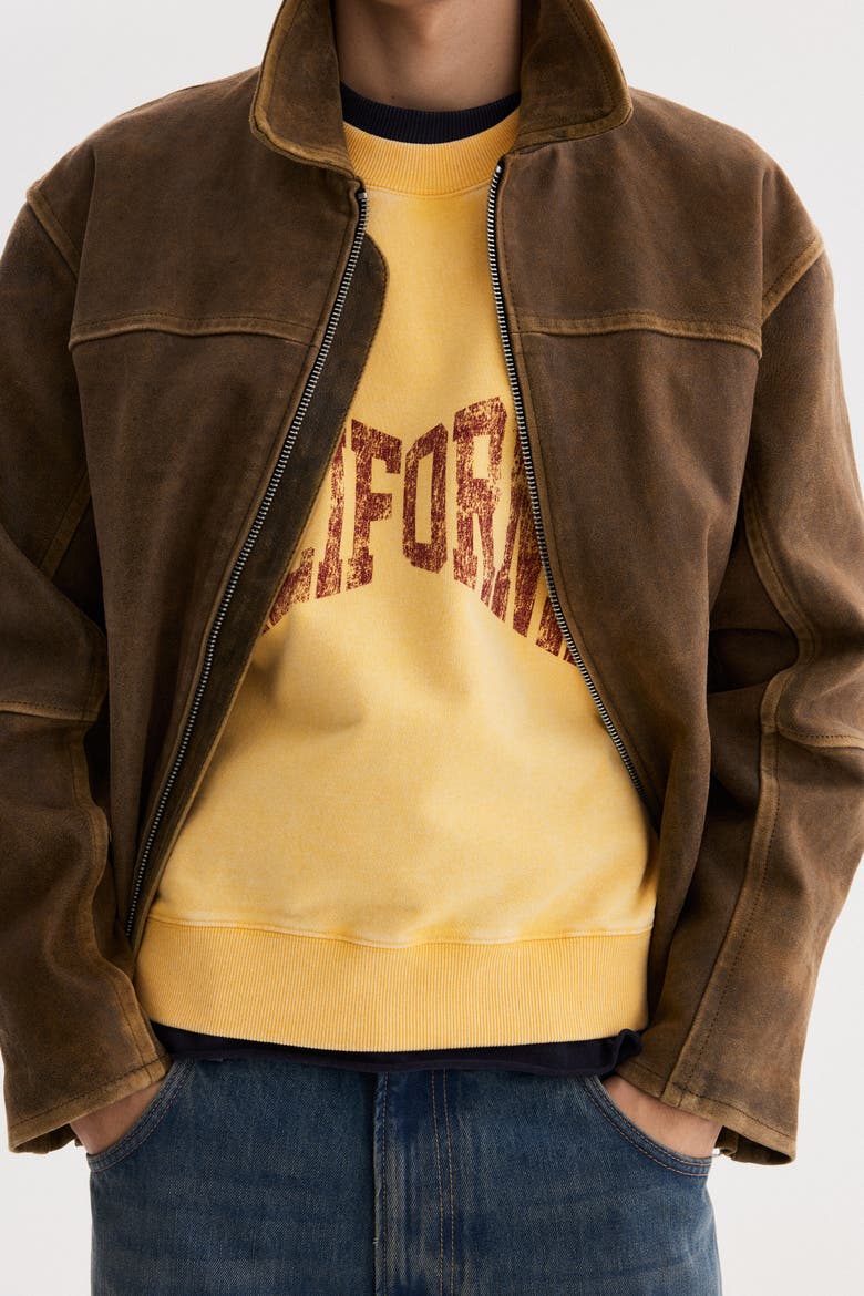 Oversized Fit Sweatshirt, Alternate, color, Light orange/California
