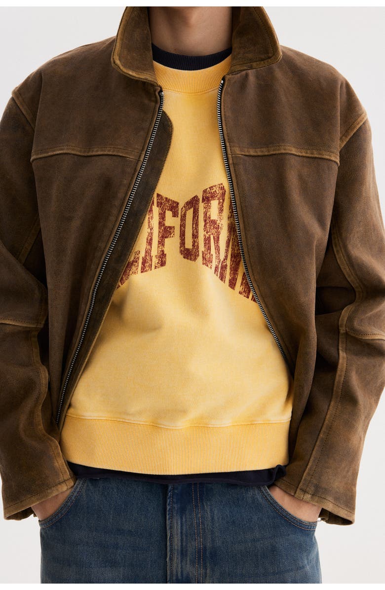 H&M Oversized Fit Sweatshirt, Alternate, color, Light Orange/California