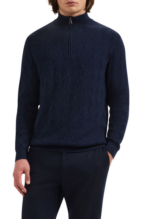 Wool & Cashmere Blend Quarter Zip Sweater