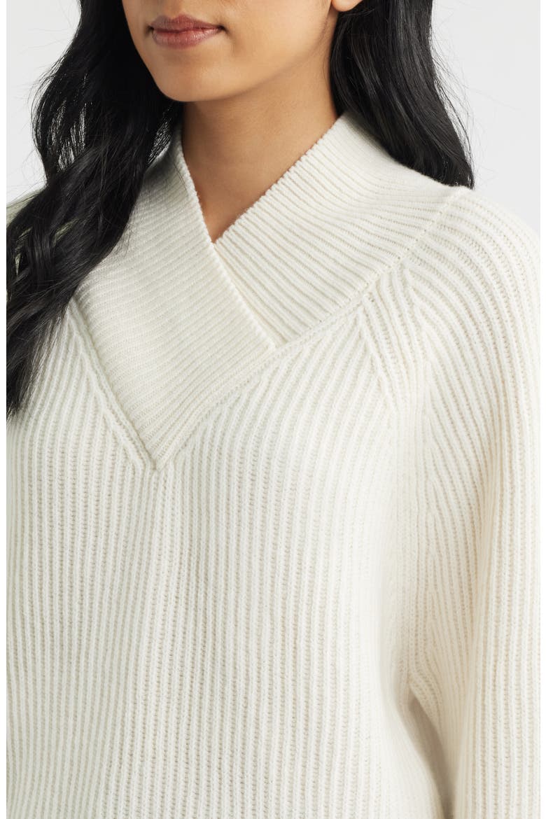 Wool Blend V-Neck Sweater, Alternate, color, ANTIQUE WHITE