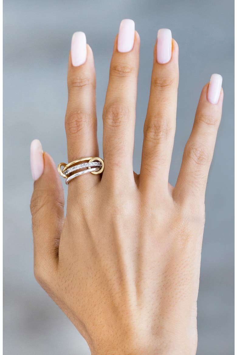 Tigris SG Gris Gray Diamond Stack Ring, Alternate, color, SILVER