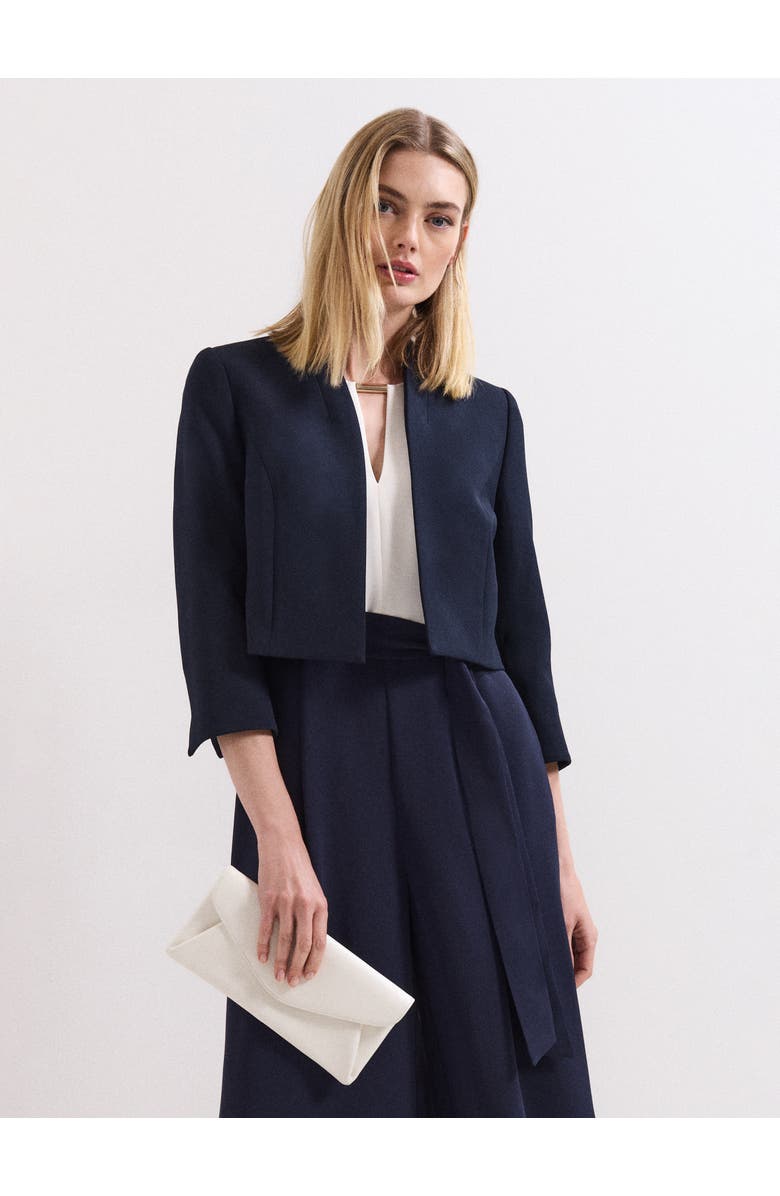 Phase Eight Catherine Cropped 3/4 Sleeve Jacket, Main, color, Navy