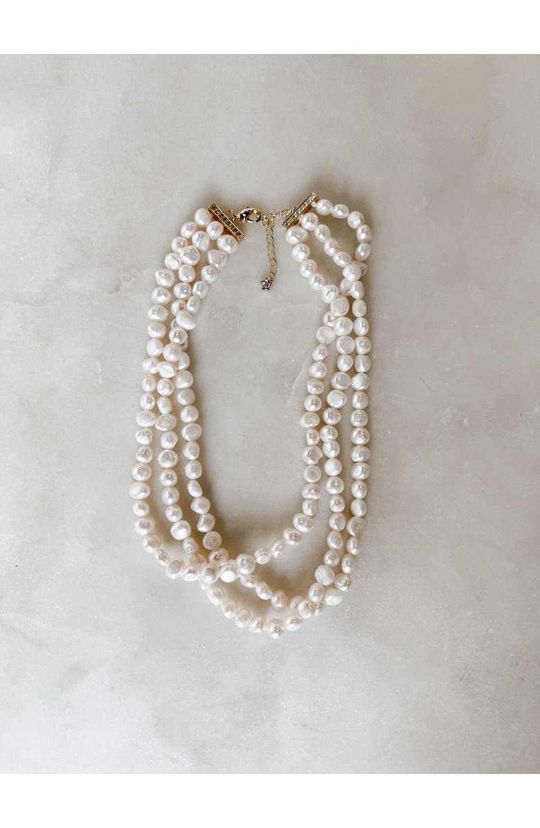 Untamed Petals Ocean Freshwater Pearl Choker, Alternate, color, Pearl