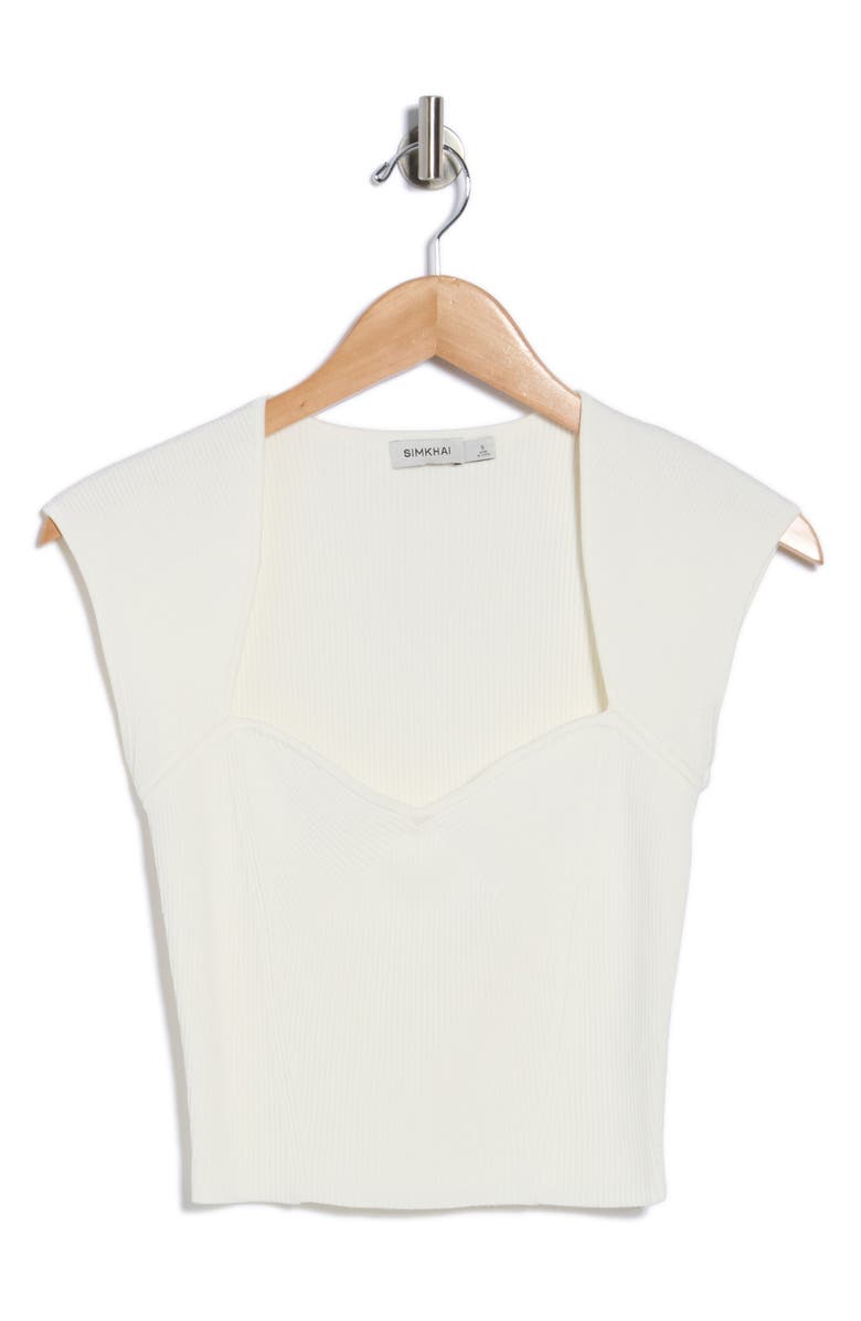 Simkhai Abia Ribbed Crop Top, Main, color, White