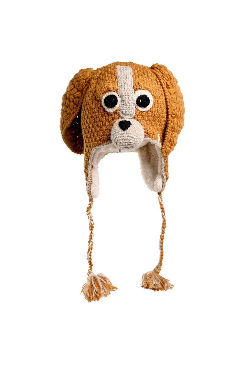 Nirvanna Designs Crochet Lucy Puppy Hat, Main, color, White Combo