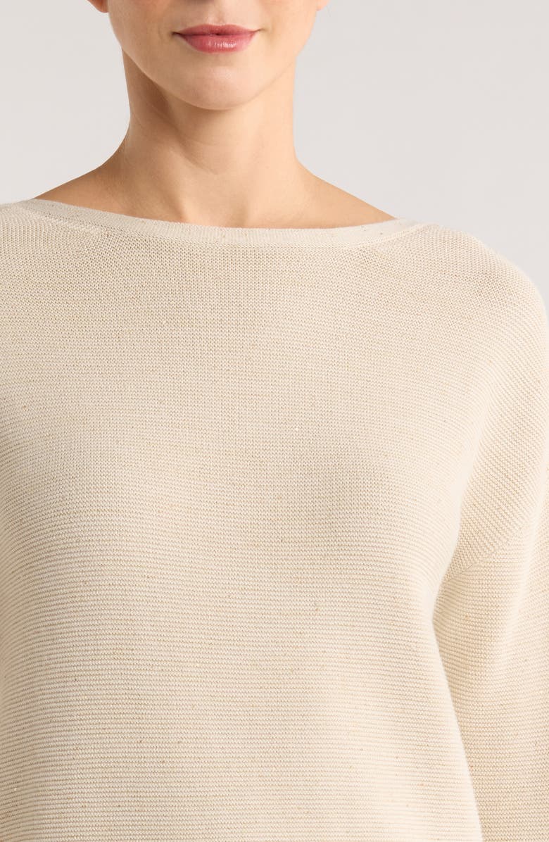 Tommy Bahama Crystal Sands Sequin Relaxed Fit Cotton Blend Sweater, Alternate, color, Seedpearl