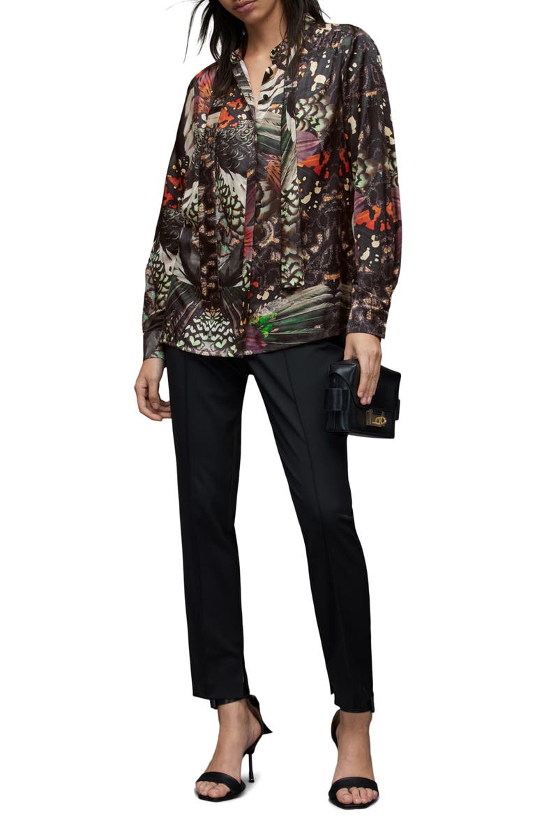 AllSaints Toni Gene Long Sleeve Blouse, Alternate, color, Jewel Green