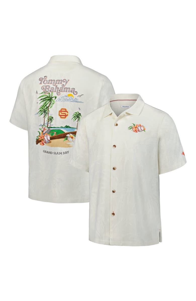 Tommy Bahama Men's Tommy Bahama White USC Trojans Grand Slam Bay Camp Button-Up Shirt, Main, color, White