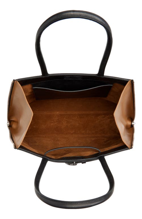 Coperni Structured Trapezoidal Black Calfskin Shoulder Bag In Purple