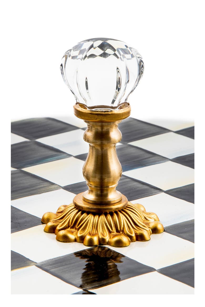 Courtly Check Enameled Steel Cheese Course, Alternate, color, BLACK/ WHITE