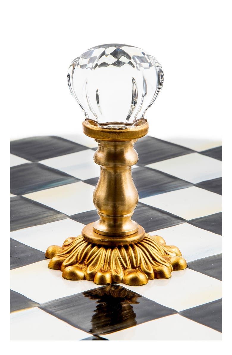MACKENZIE CHILDS Courtly Check Enameled Steel Cheese Course, Alternate, color, Black/ White