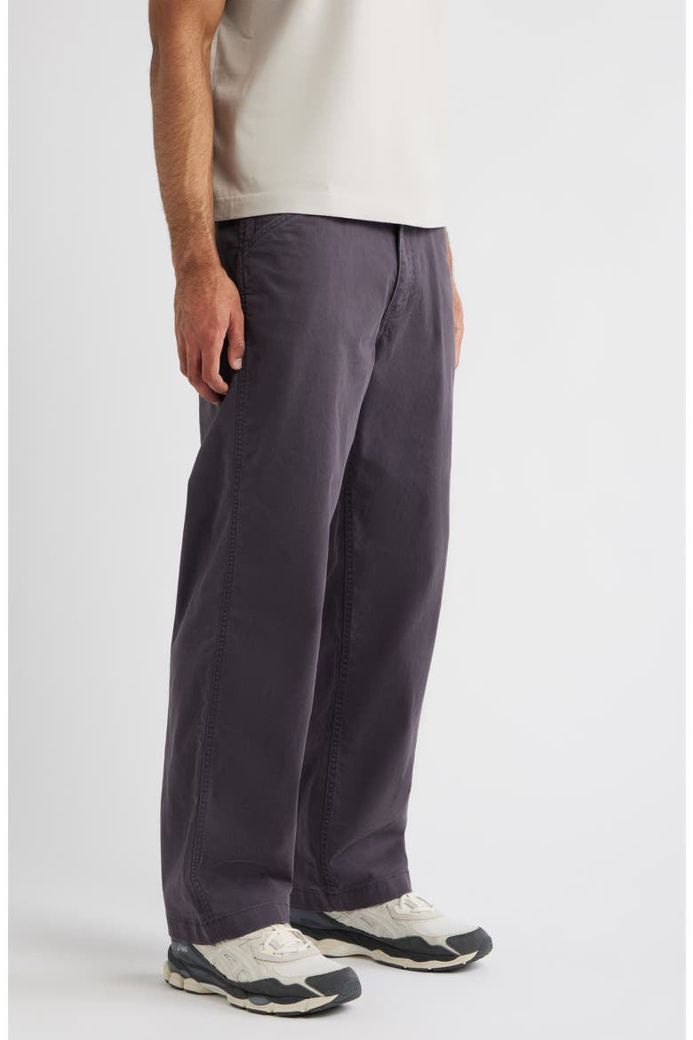 Straight Leg Cotton Stretch Twill Pants, Alternate, color, BLACK FADED