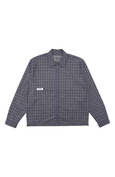 Fisher Wool Blend Flannel Zip-Up Shirt