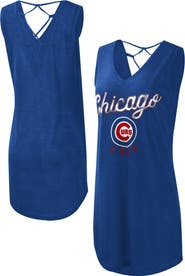 G-III 4HER BY CARL BANKS Women's G-III 4Her by Carl Banks Royal Chicago Cubs Game Time Slub Beach V-Neck Cover-Up Dress