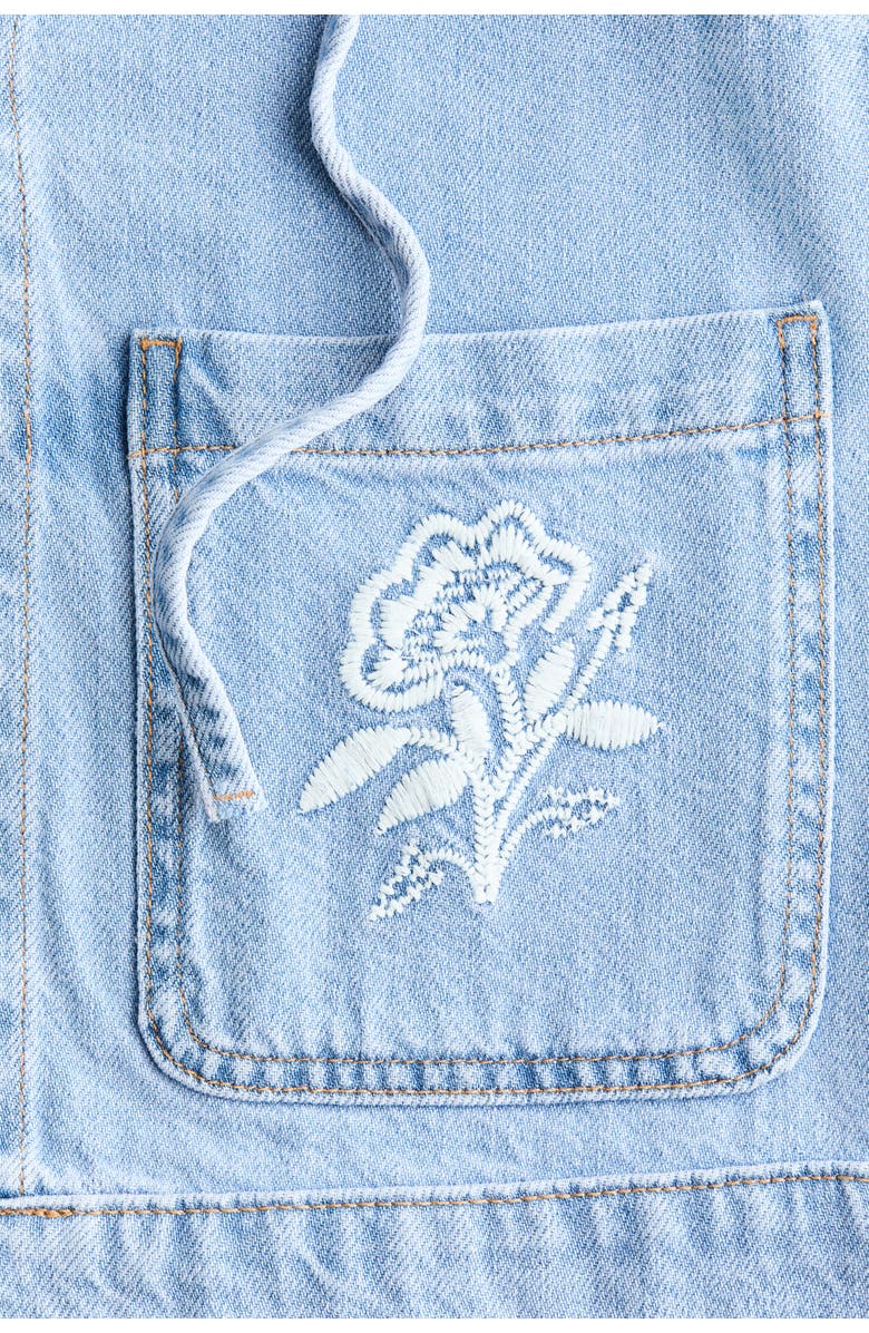H&M Tie-front Denim Jacket, Alternate, color, Light Denim Blue