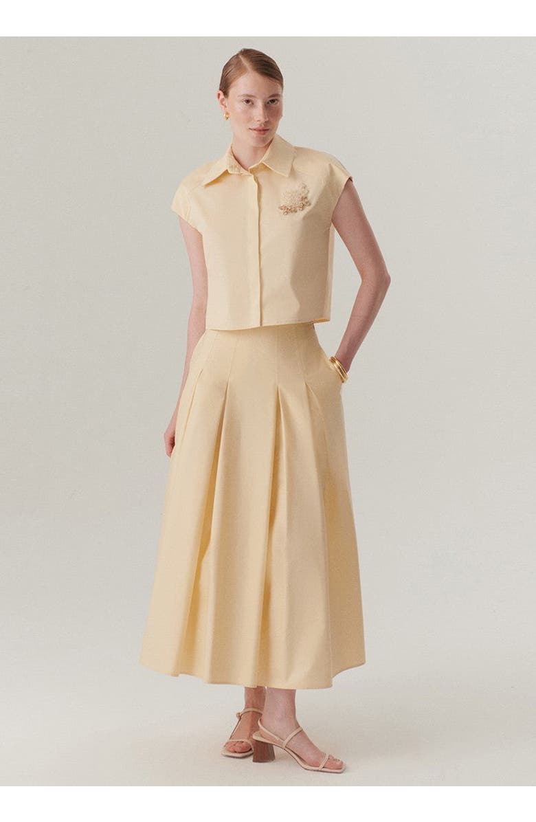 Exquise Hadley Midi Skirt, Main, color, Yellow