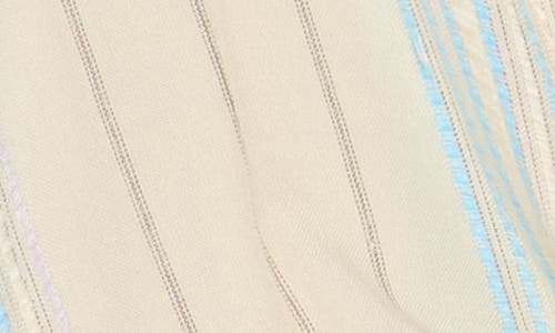 ELAN ELAN YARN STRIPE TIE FRONT COVER-UP TOP 