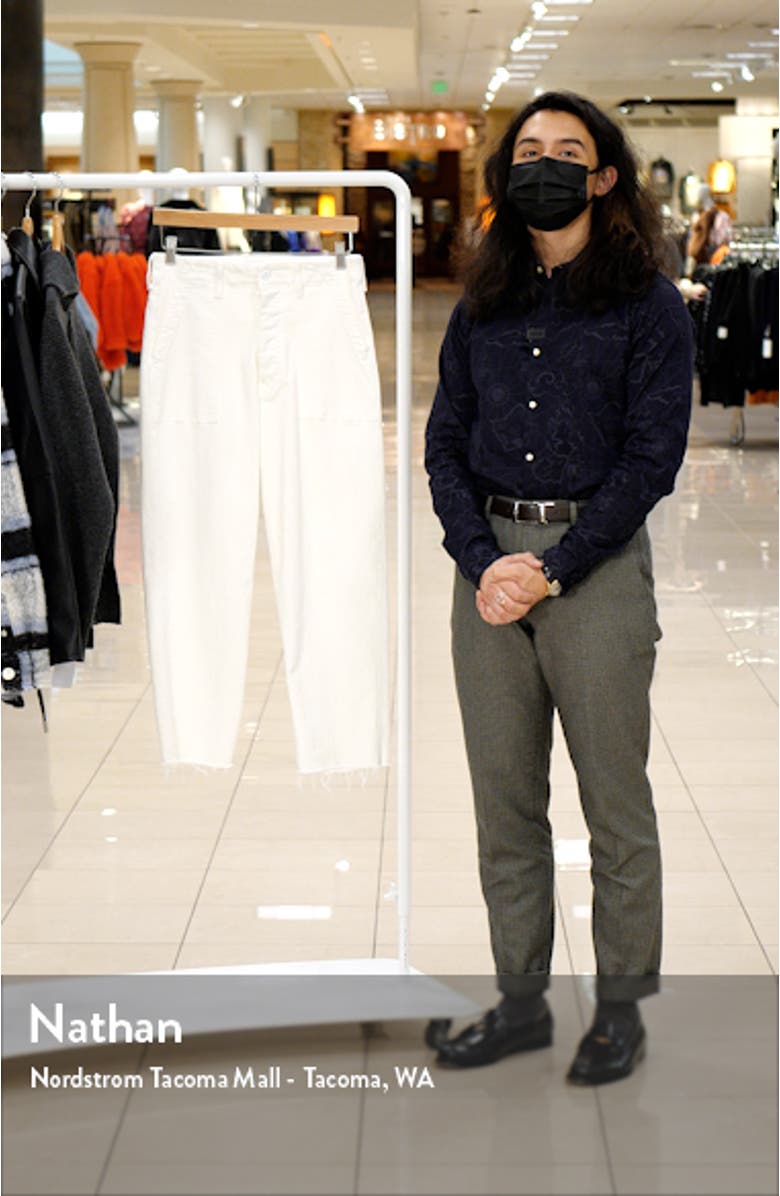 The Patch Pocket Private High Waist Frayed Ankle Straight Leg Jeans, sales video thumbnail