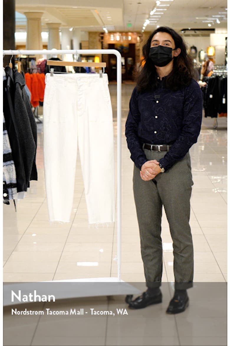 The Patch Pocket Private High Waist Frayed Ankle Straight Leg Jeans video