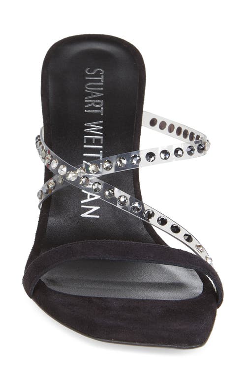 Stuart Weitzman Strapeze 85mm Crystal-embellished Sandals In Platino