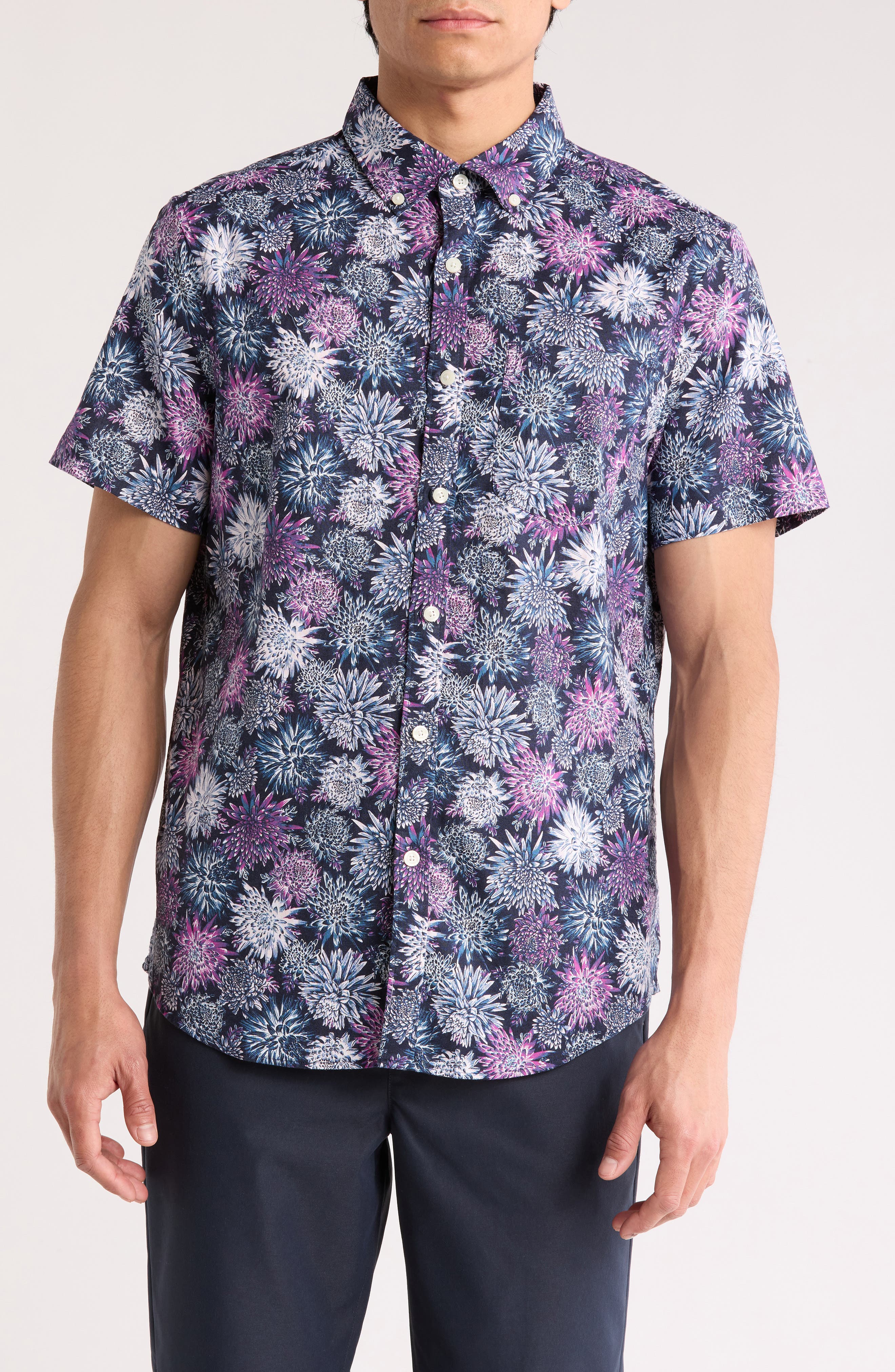 Original Penguin Floral Short Sleeve Button-Up Shirt