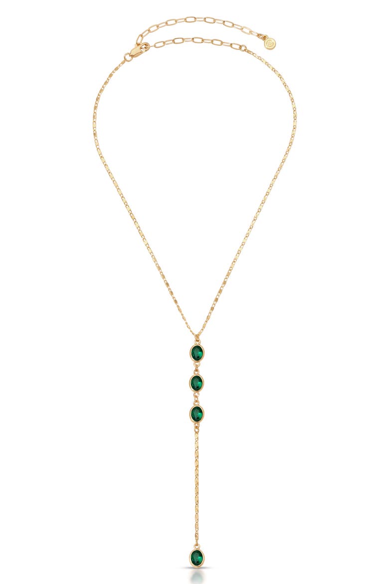 Sparkle Dip Y-Necklace, Main, color, GREEN
