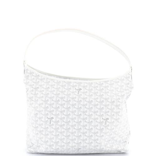 Pre-owned Goyard  Goyard Boheme Hobo Coated Canvas In White