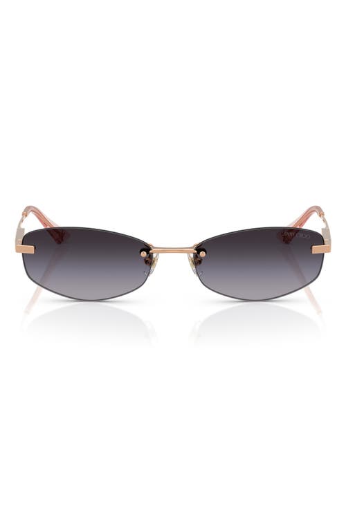 Jimmy Choo 57mm Oval Sunglasses In Rose Gold 1