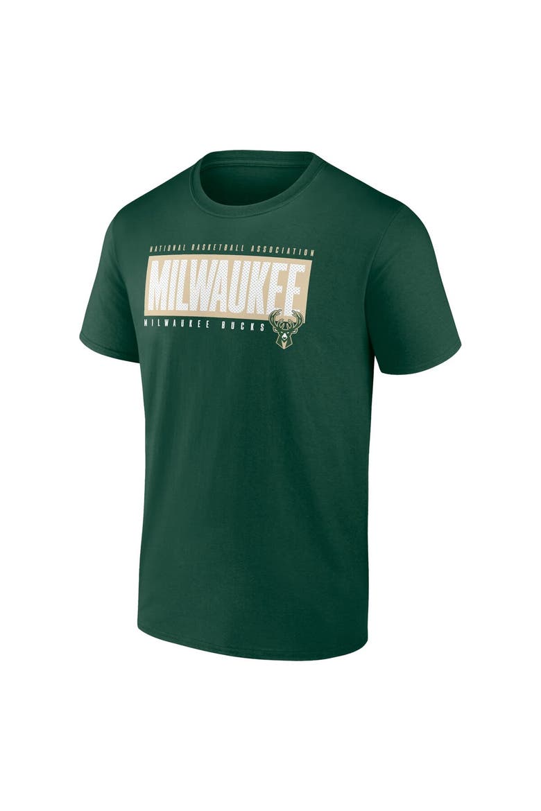 Men's Fanatics Branded Hunter Green Milwaukee Bucks Box Out T-Shirt, Alternate, color, Hunter Green