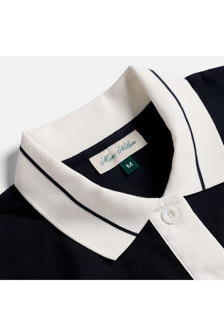 Cropped Tennis Polo, Alternate, color, Navy/White