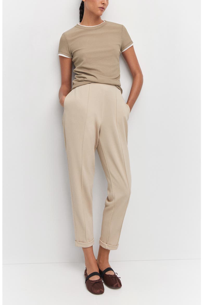Seam Detail Cuff Lounge Pants, Alternate, color, BEIGE