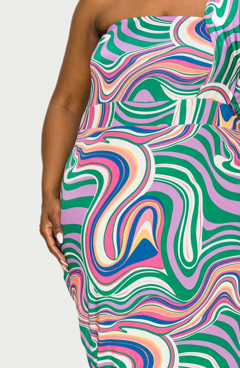 L I V D Wanda Print One-Shoulder Dress, Alternate, color, Purple