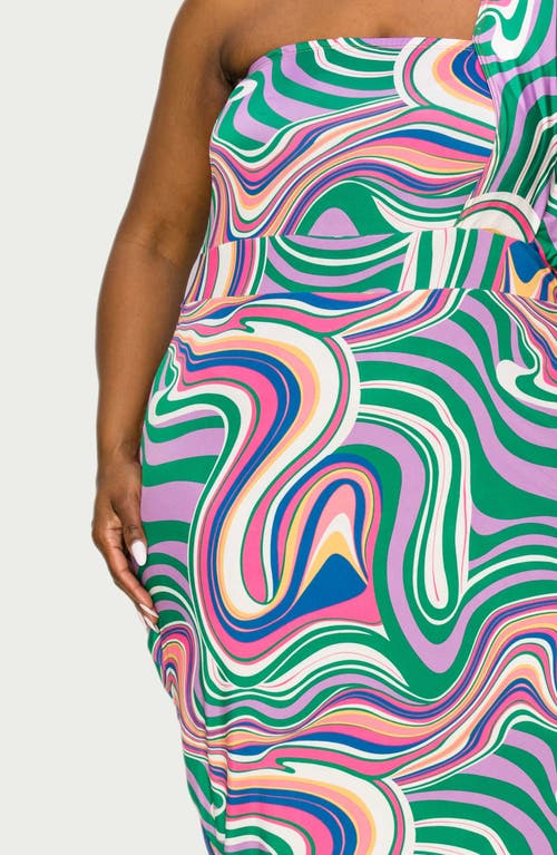 L I V D Wanda Print One-shoulder Dress In Purple