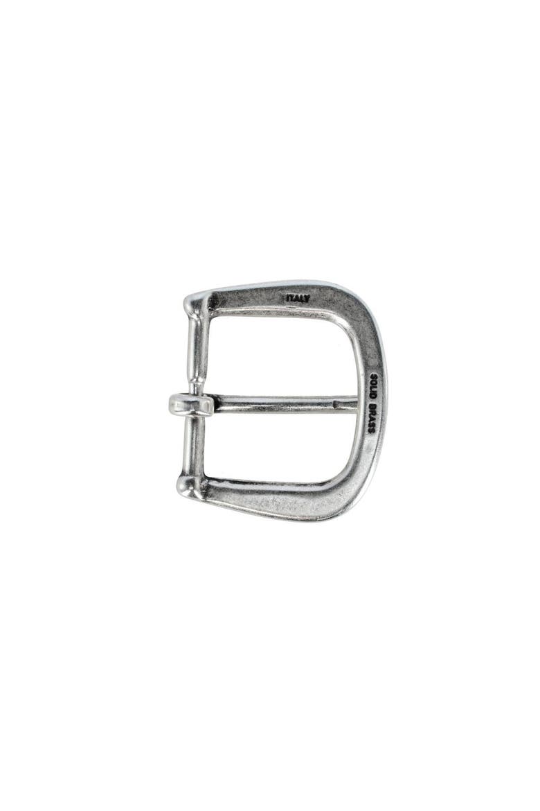 30mm Solid Brass Rounded Minimalist Harness Belt Buckle, Alternate, color, English Silver