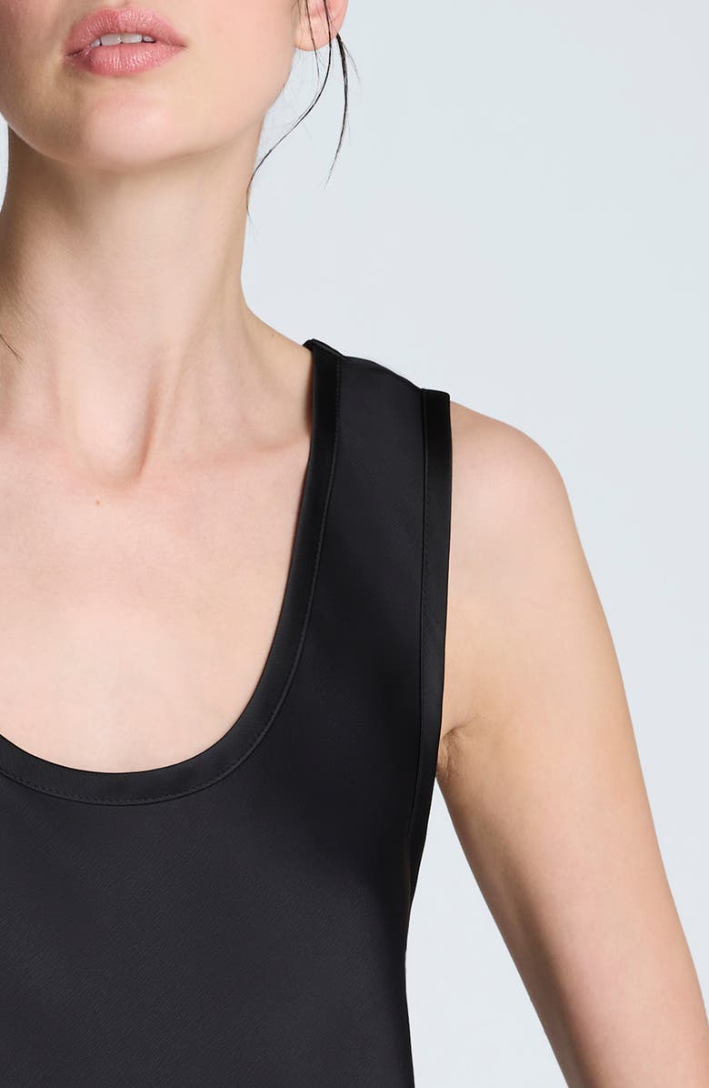 Kenneth Cole Satin Scoop Neck Tank, Alternate, color, Black