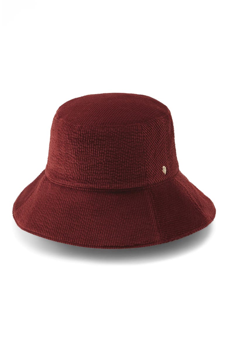 Pazia Velvet Corduroy Bucket Hat, Main, color, DEEP RUST