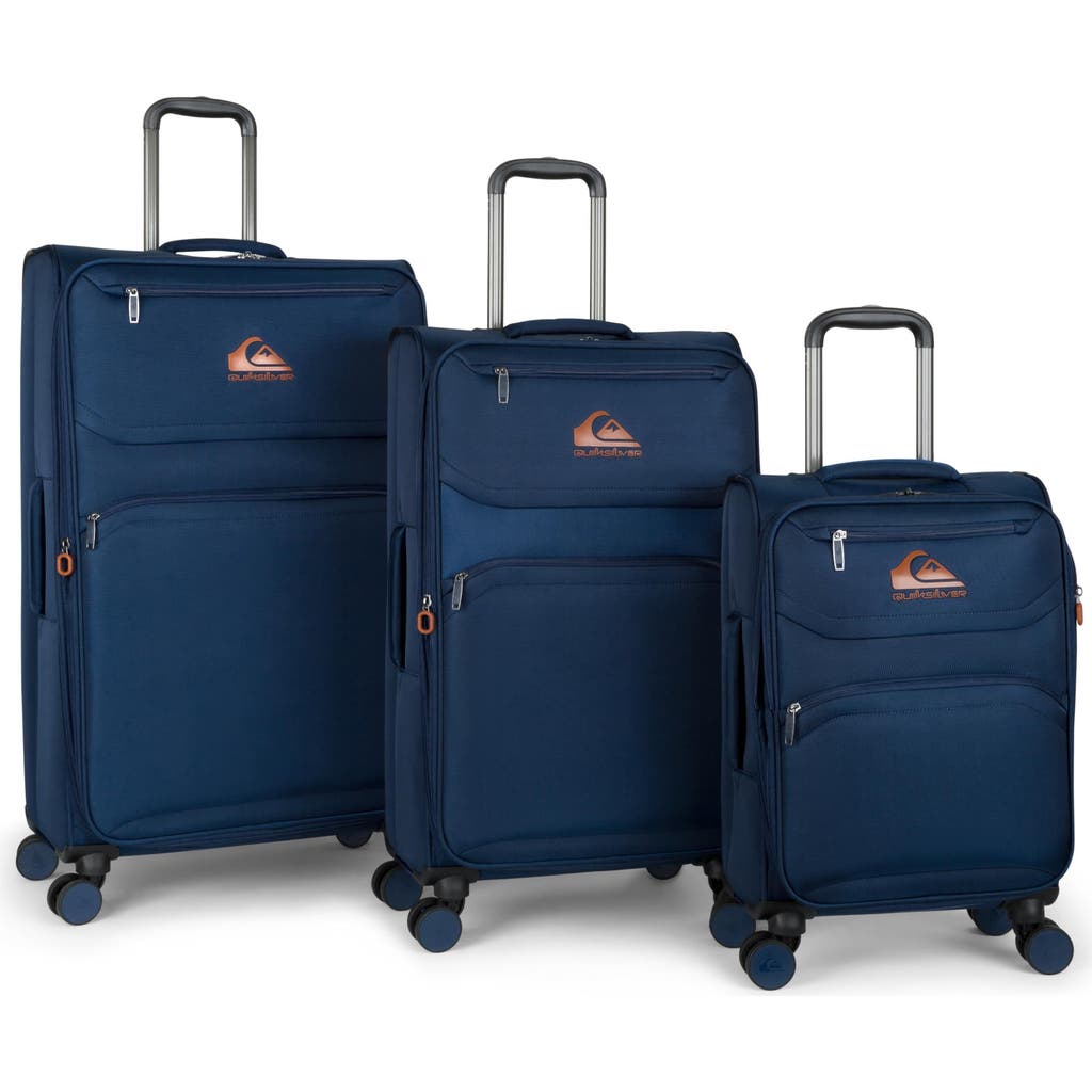 Quiksilver Buxton Suitcases Nylon Softside Expandable Luggage With Spinner Wheels, 3-piece Set In Blue