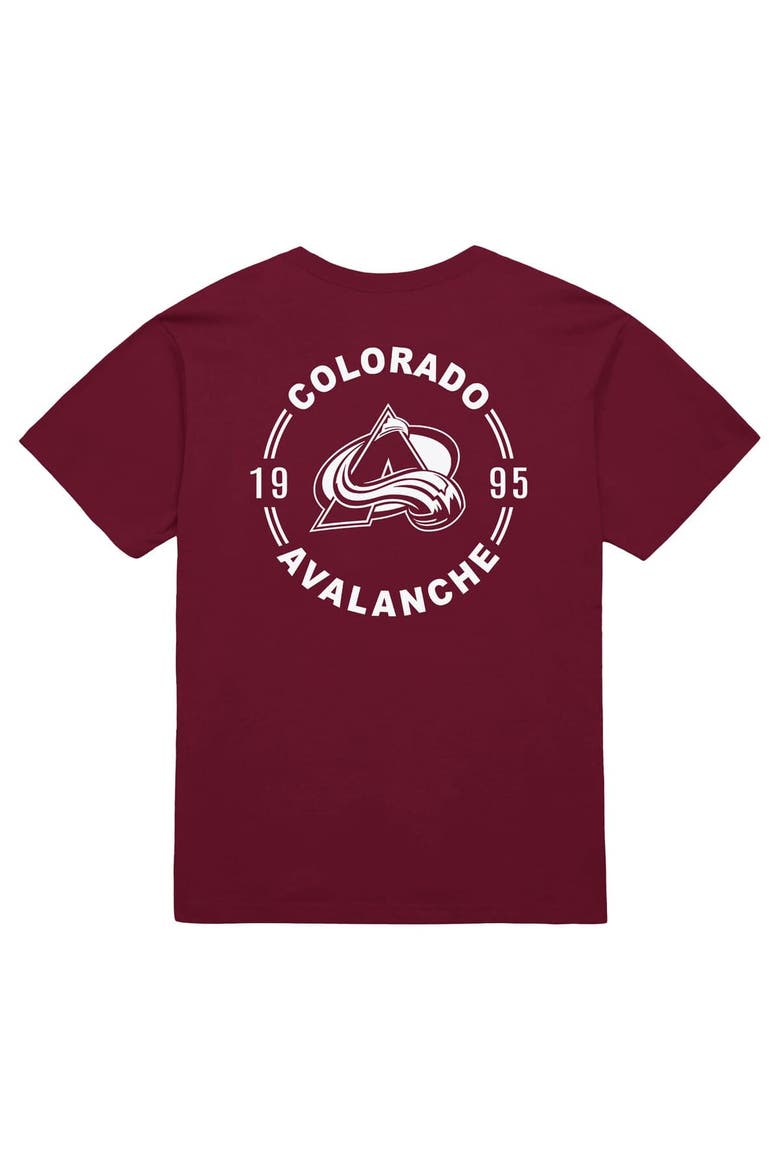 Men's Mitchell & Ness Burgundy Colorado Avalanche Core Penalty Box 3.0 T-Shirt, Alternate, color, Burgundy