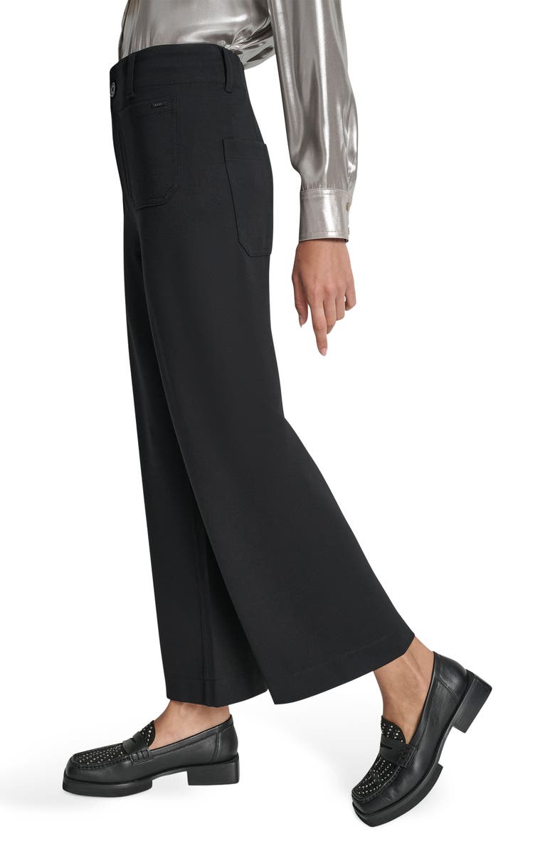 DKNY Jeans High Waist Straight Leg Pants, Alternate, color, Black