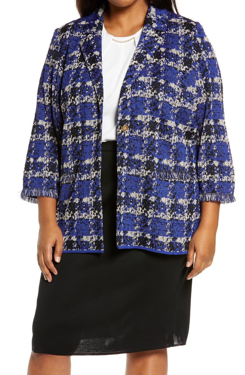 Ming Wang Fringe Sleeve Jacket, Main, color,